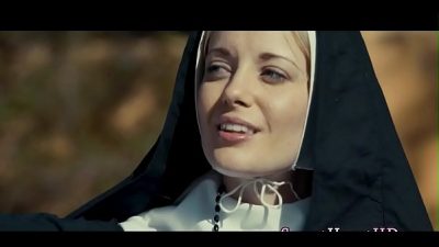 Horny Lesbian Nun Rubbing