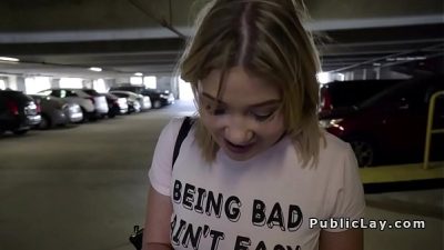 American Big Ass Blonde Bangs Outdoor