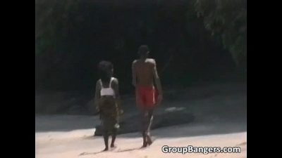 Double Interracial Sex With Two Ebony