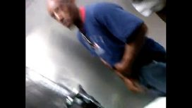 Black Guy Caught Pissing Showing His Bbc At Urinal
